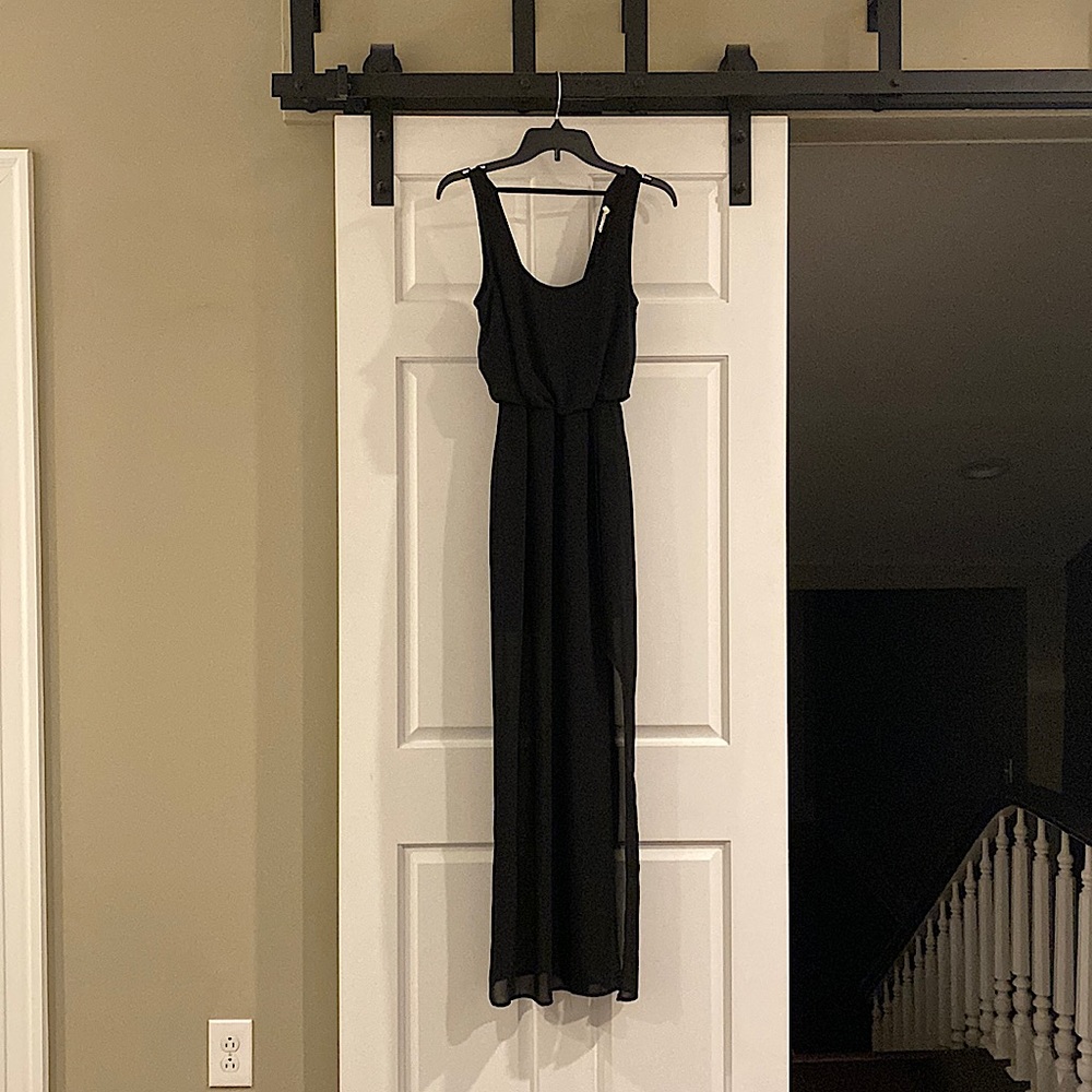 Black Sheer Floor Length Dress